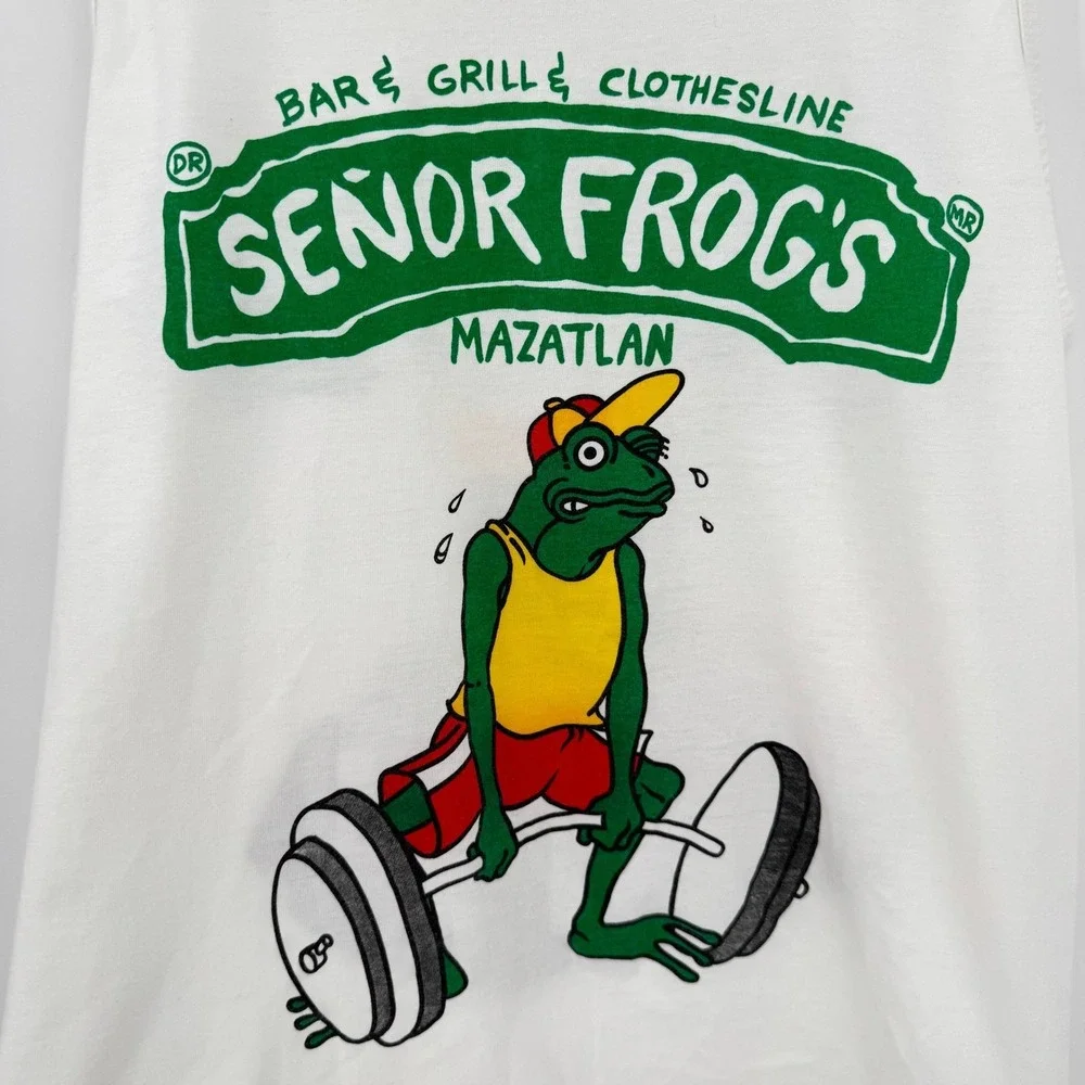 Vintage 90s Senor Frogs Mazatlan Tank Top Carlos n‎ Charlies Bodybuilder Mens XL